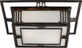 Enrique Flush Mount | Aged Iron | White Glass