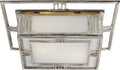 Enrique Flush Mount | Burnished Silver Leaf | White Glass