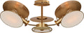 Osiris Medium Reflector Semi-Flush Mount | Hand-Rubbed Antique Brass | Linen Diffusers