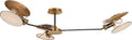Osiris Large Asymmetric Semi-Flush Mount | Bronze and Brass | Linen Diffusers