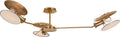 Osiris Large Asymmetric Semi-Flush Mount | Hand-Rubbed Antique Brass | Linen Diffusers