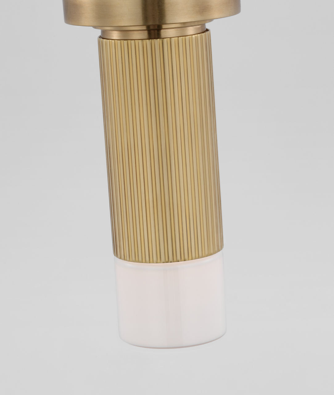 Ace Mini Monopoint Flush Mount | Hand-Rubbed Antique Brass | White Glass