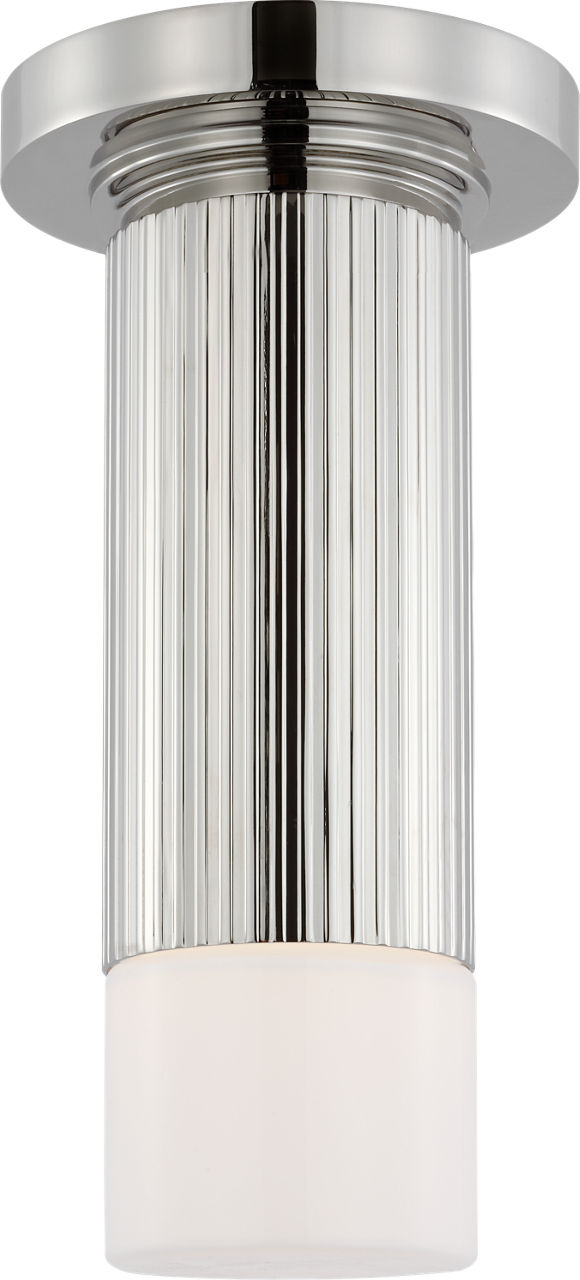Ace Mini Monopoint Flush Mount | Polished Nickel | White Glass
