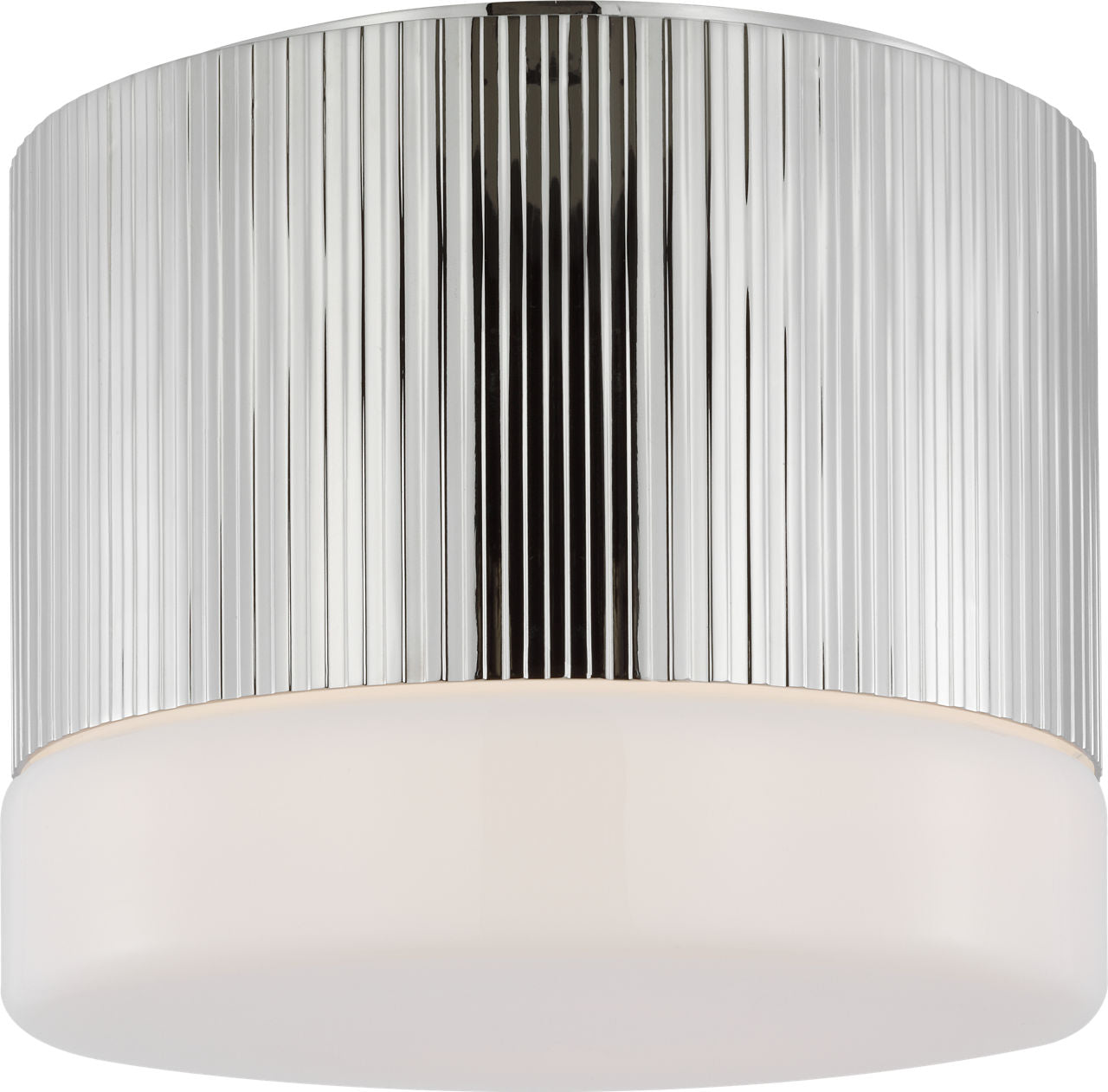 Ace 7" Flush Mount | Polished Nickel | White Glass