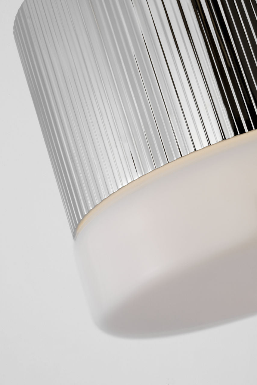 Ace 7" Flush Mount | Polished Nickel | White Glass