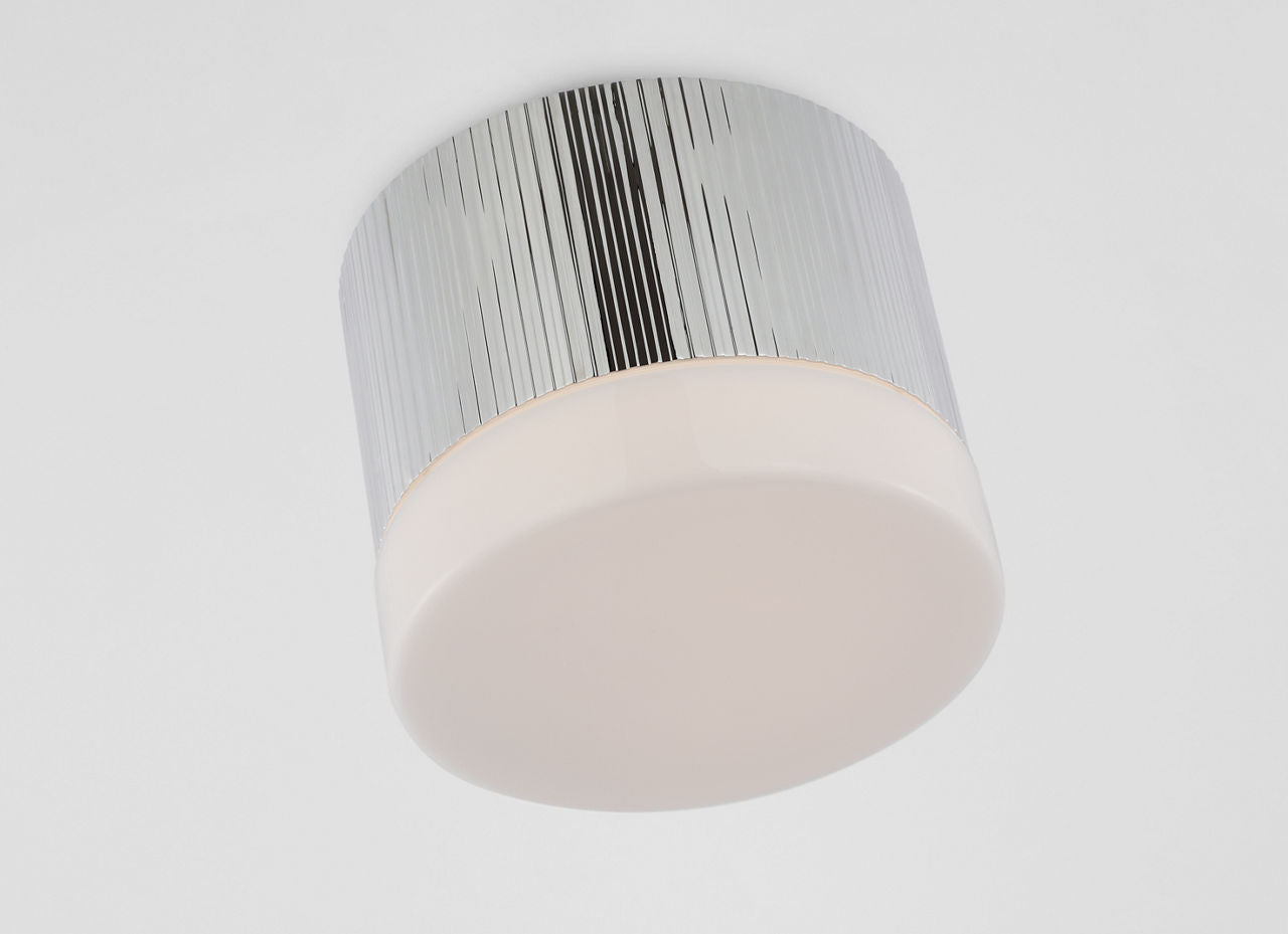 Ace 7" Flush Mount | Polished Nickel | White Glass