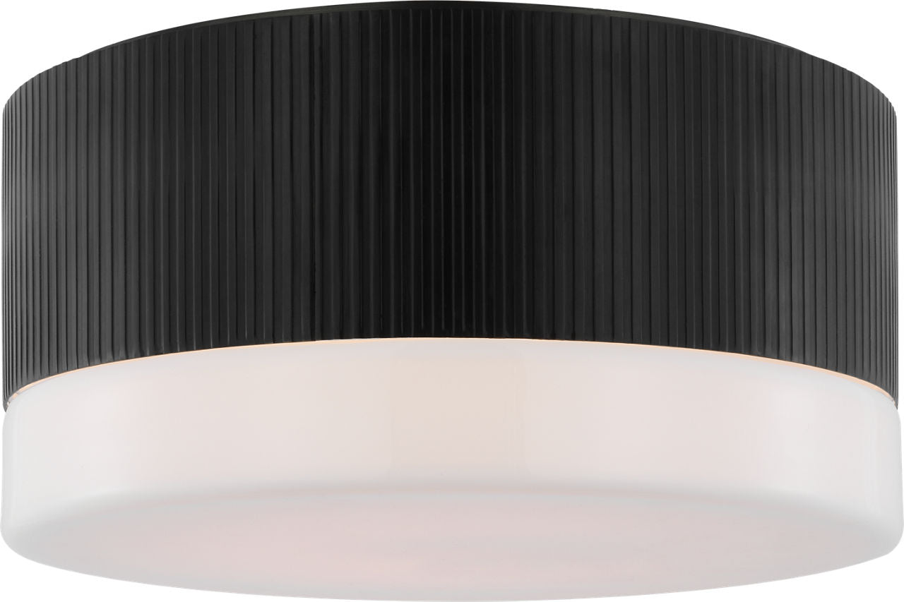 Ace 12" Flush Mount | Bronze | White Glass