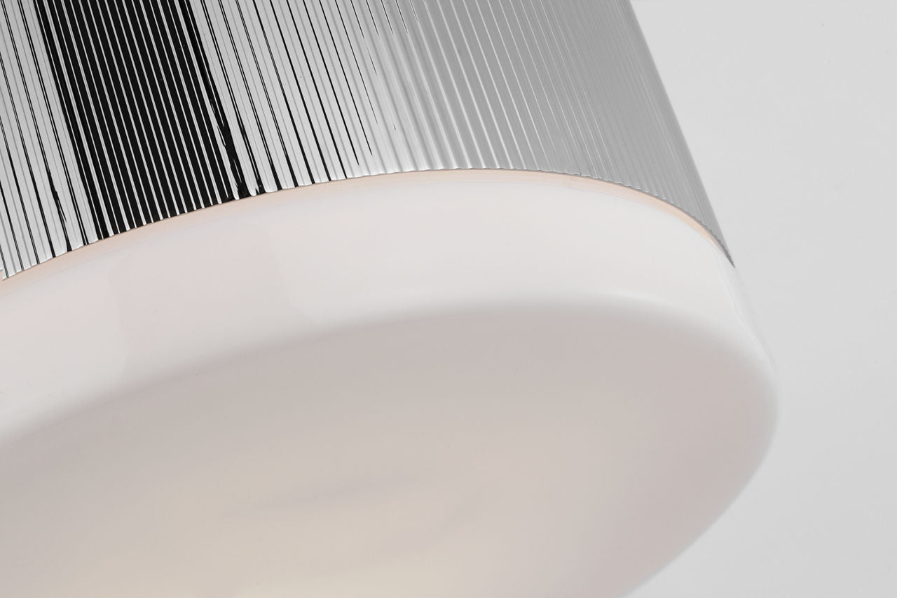 Ace 17" Flush Mount | Polished Nickel | White Glass