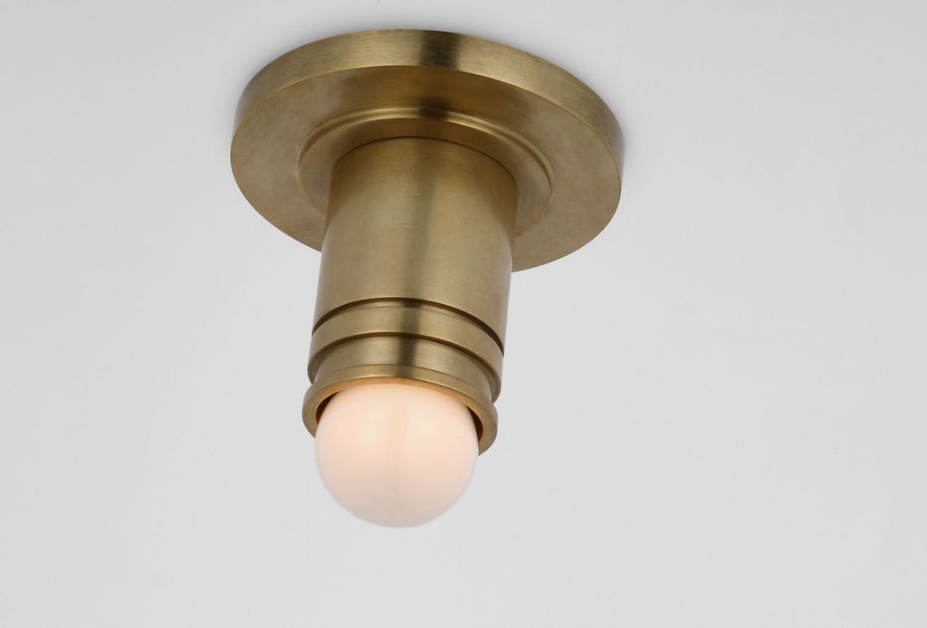 Top Hat Mini Monopoint Flush Mount | Hand-Rubbed Antique Brass