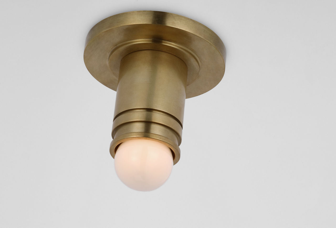 Top Hat Mini Monopoint Flush Mount | Hand-Rubbed Antique Brass