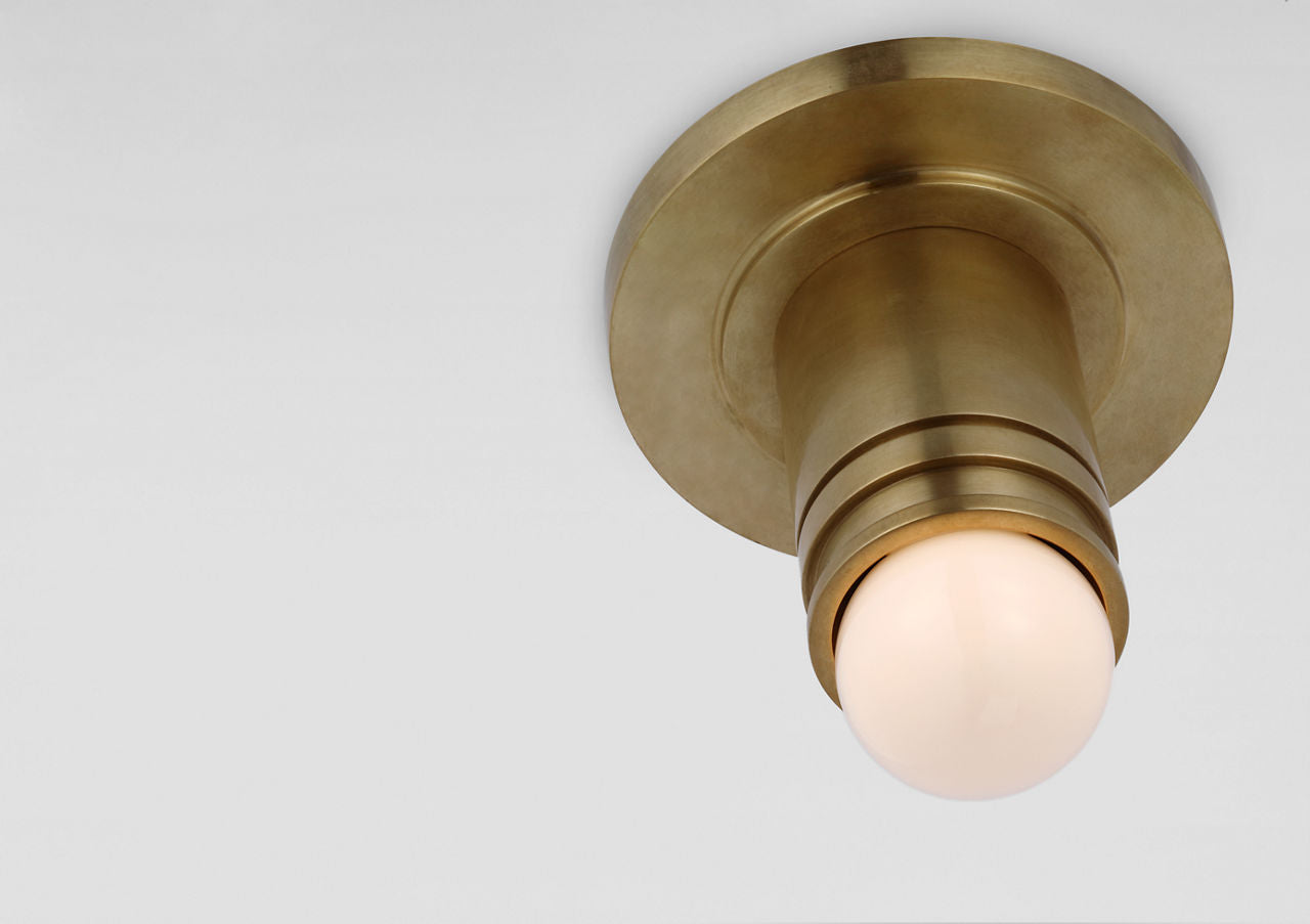 Top Hat Mini Monopoint Flush Mount | Hand-Rubbed Antique Brass