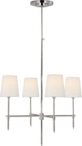 Bryant Small Chandelier | Polished Nickel | Linen Shades