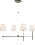 Bryant Large Chandelier | Antique Nickel | Linen Shades