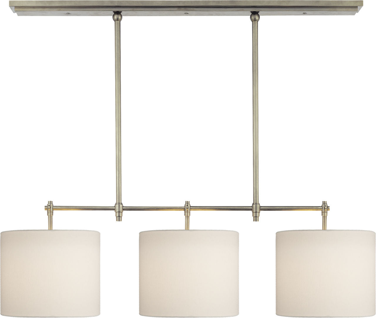 Bryant Small Billiard | Antique Nickel | Linen Shades