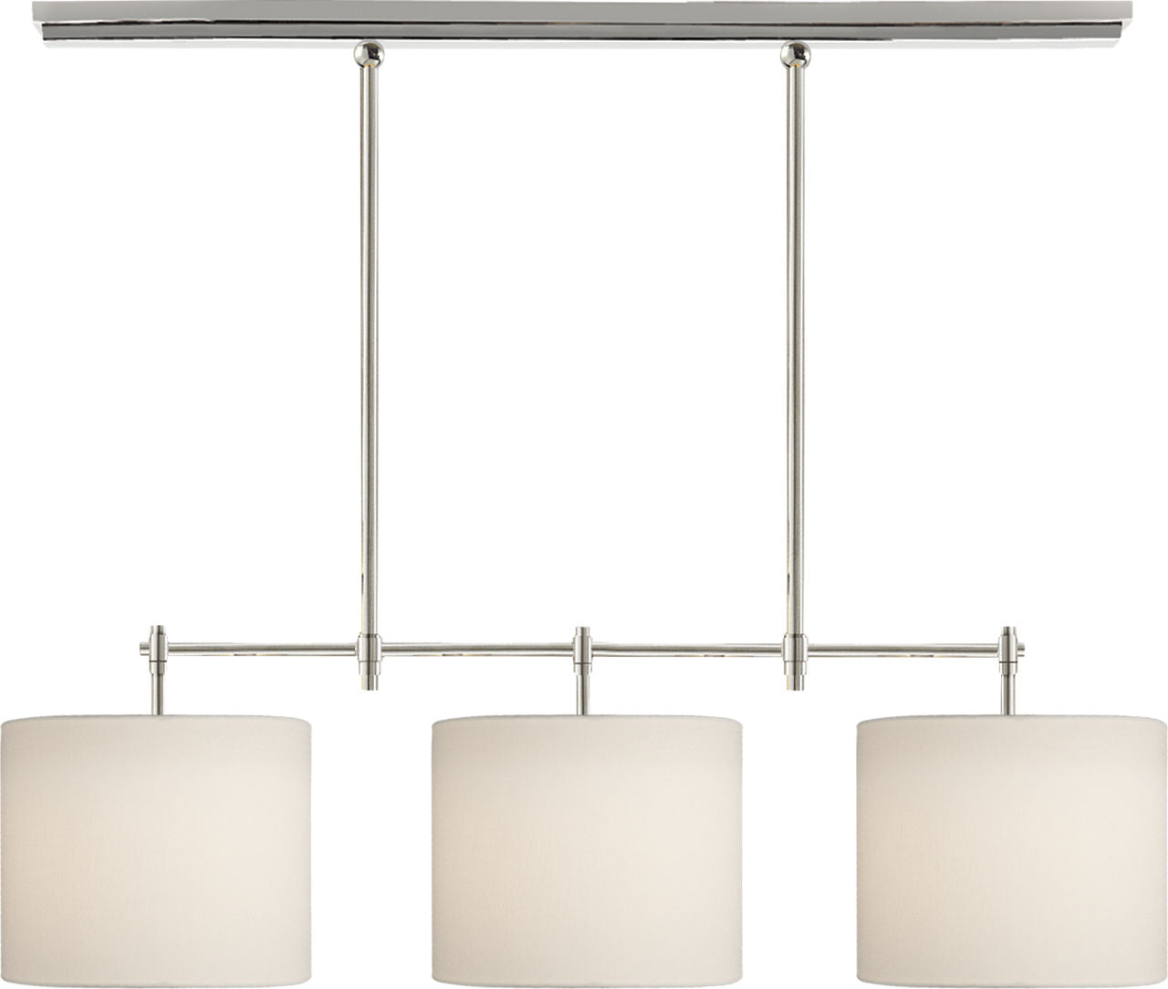 Bryant Small Billiard | Polished Nickel | Linen Shades