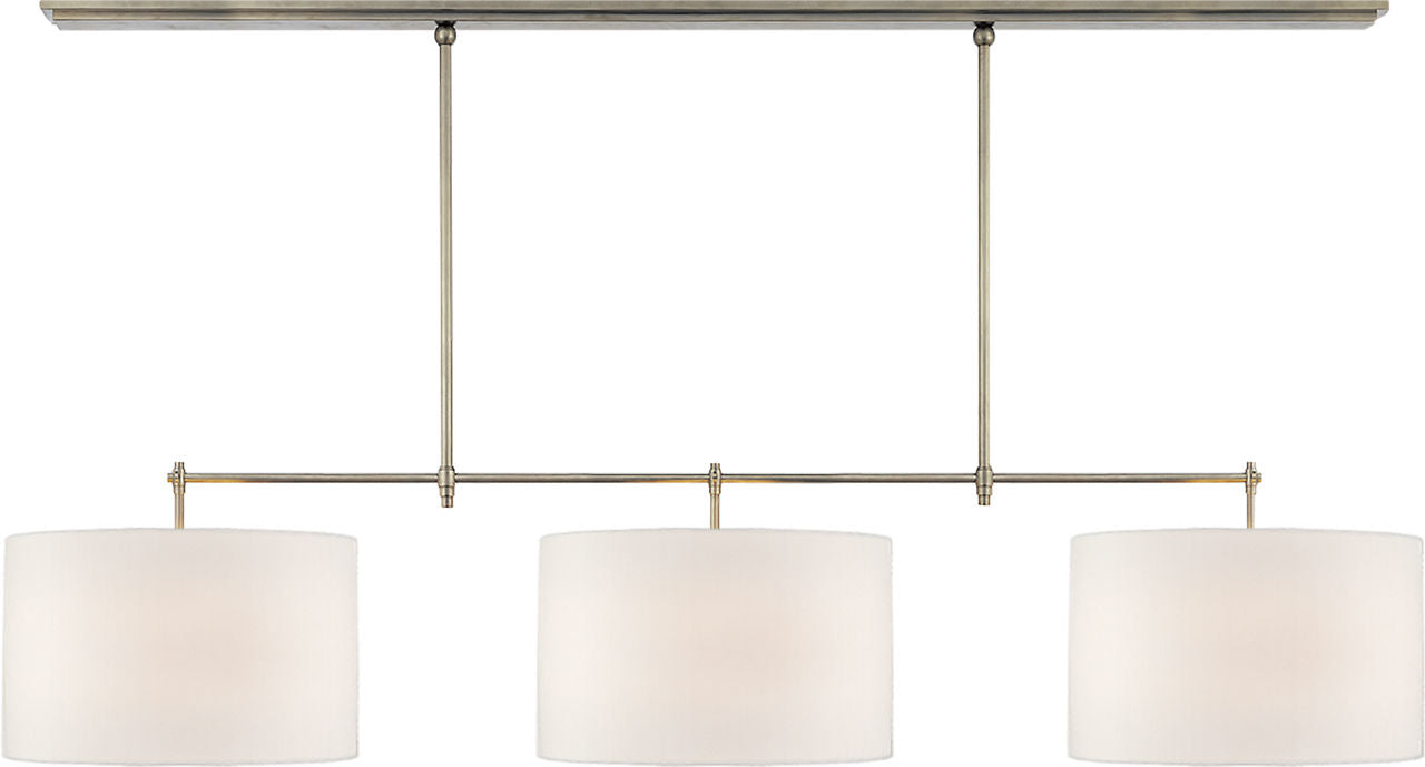 Bryant Large Billiard | Antique Nickel | Linen Shades