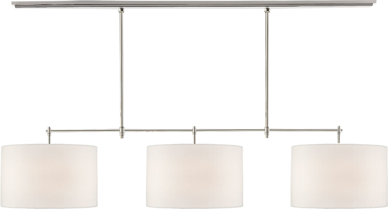 Bryant Large Billiard | Polished Nickel | Linen Shades