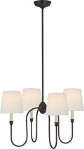 Vendome Small Chandelier | Bronze | Linen Shades