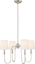 Vendome Small Chandelier | Polished Nickel | Linen Shades