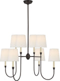 Vendome Large Chandelier | Bronze | Linen Shades