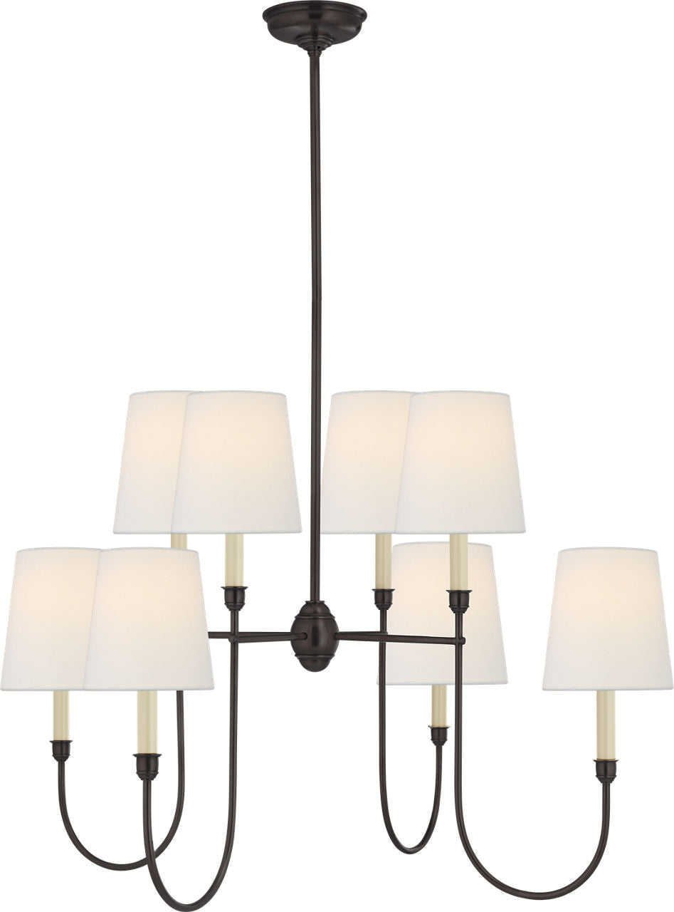 Vendome Large Chandelier | Bronze | Linen Shades