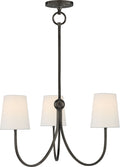 Reed Small Chandelier | Bronze | Linen Shades