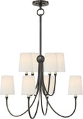 Reed Large Chandelier | Bronze | Linen Shades