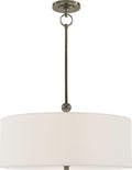 Reed Hanging Shade | Antique Nickel | Linen Shade