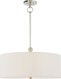 Reed Hanging Shade | Polished Nickel | Linen Shade