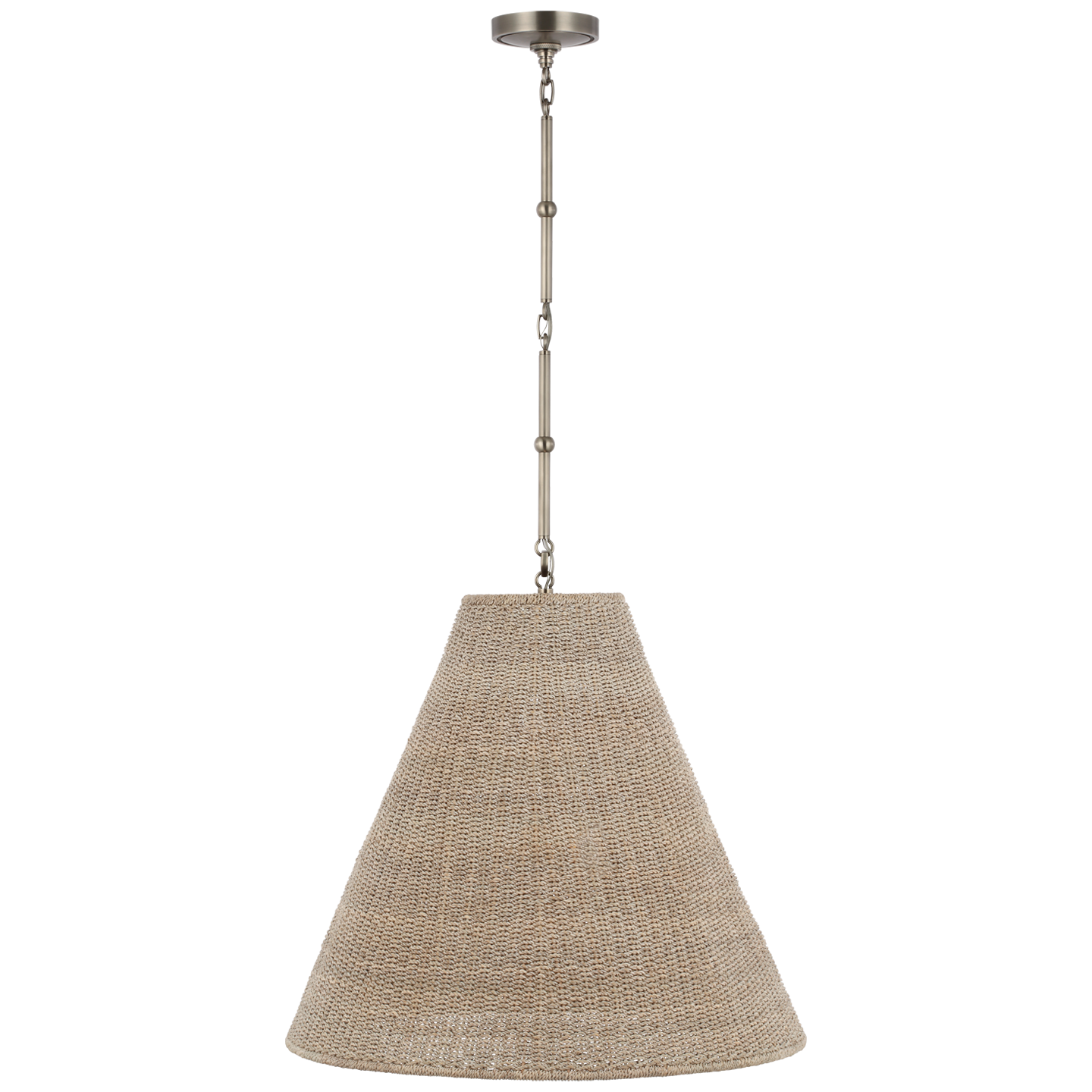Goodman Large Hanging Lamp | Antique Nickel | Ash Shade