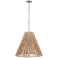 Goodman Large Hanging Lamp | Antique Nickel | Natural Abaca Shade