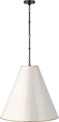 Goodman Large Hanging Lamp | Bronze | Antique White Shade