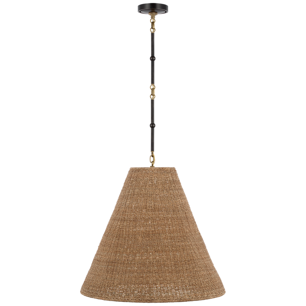 Goodman Large Hanging Lamp | Bronze and Hand-Rubbed Antique Brass | Toast Shade