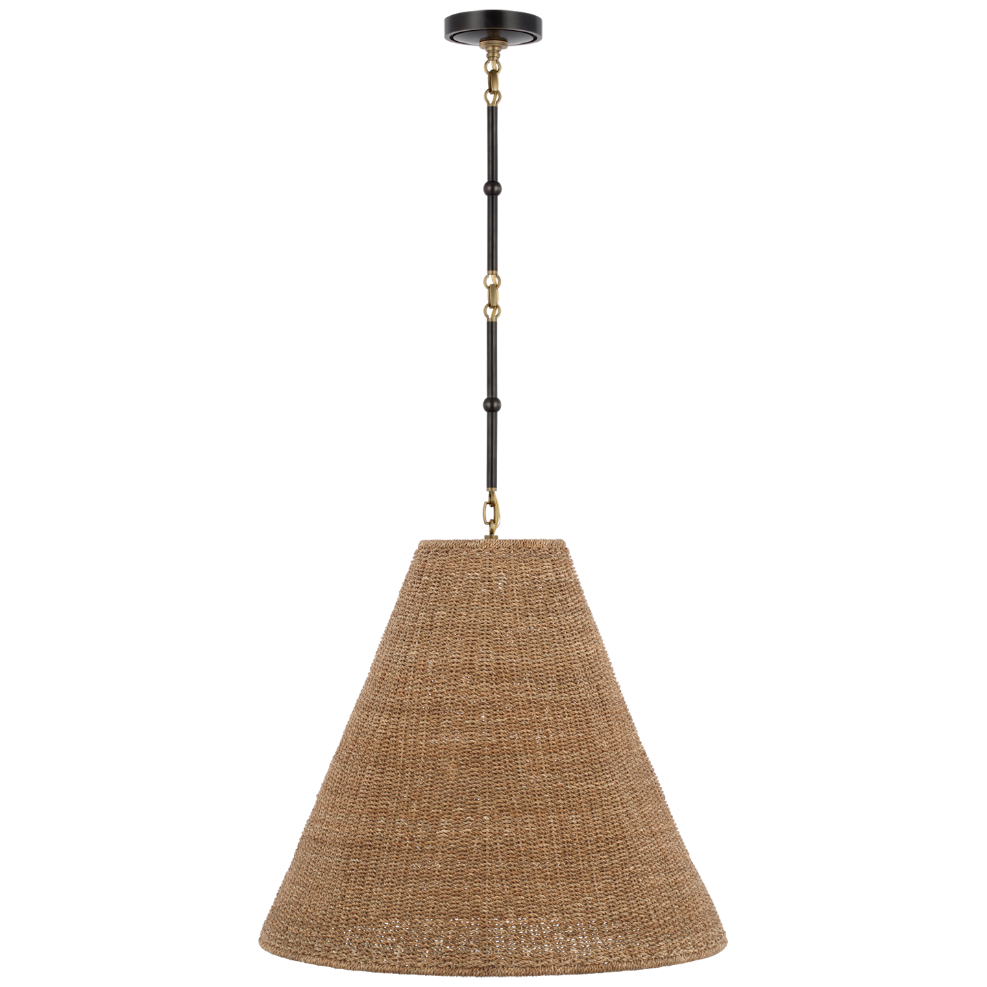 Goodman Large Hanging Lamp | Bronze and Hand-Rubbed Antique Brass | Toast Shade