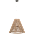 Goodman Large Hanging Lamp | Bronze | Natural Abaca Shade