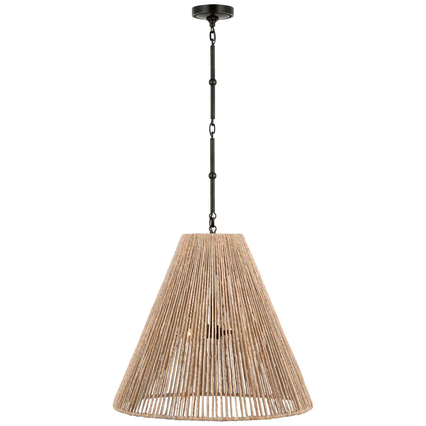Goodman Large Hanging Lamp | Bronze | Natural Abaca Shade