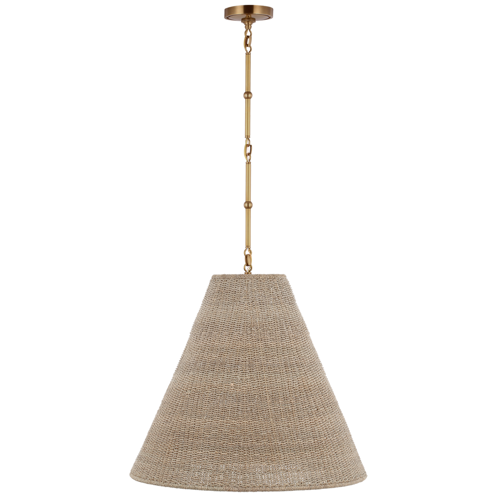 Goodman Large Hanging Lamp | Hand-Rubbed Antique Brass | Ash Shade