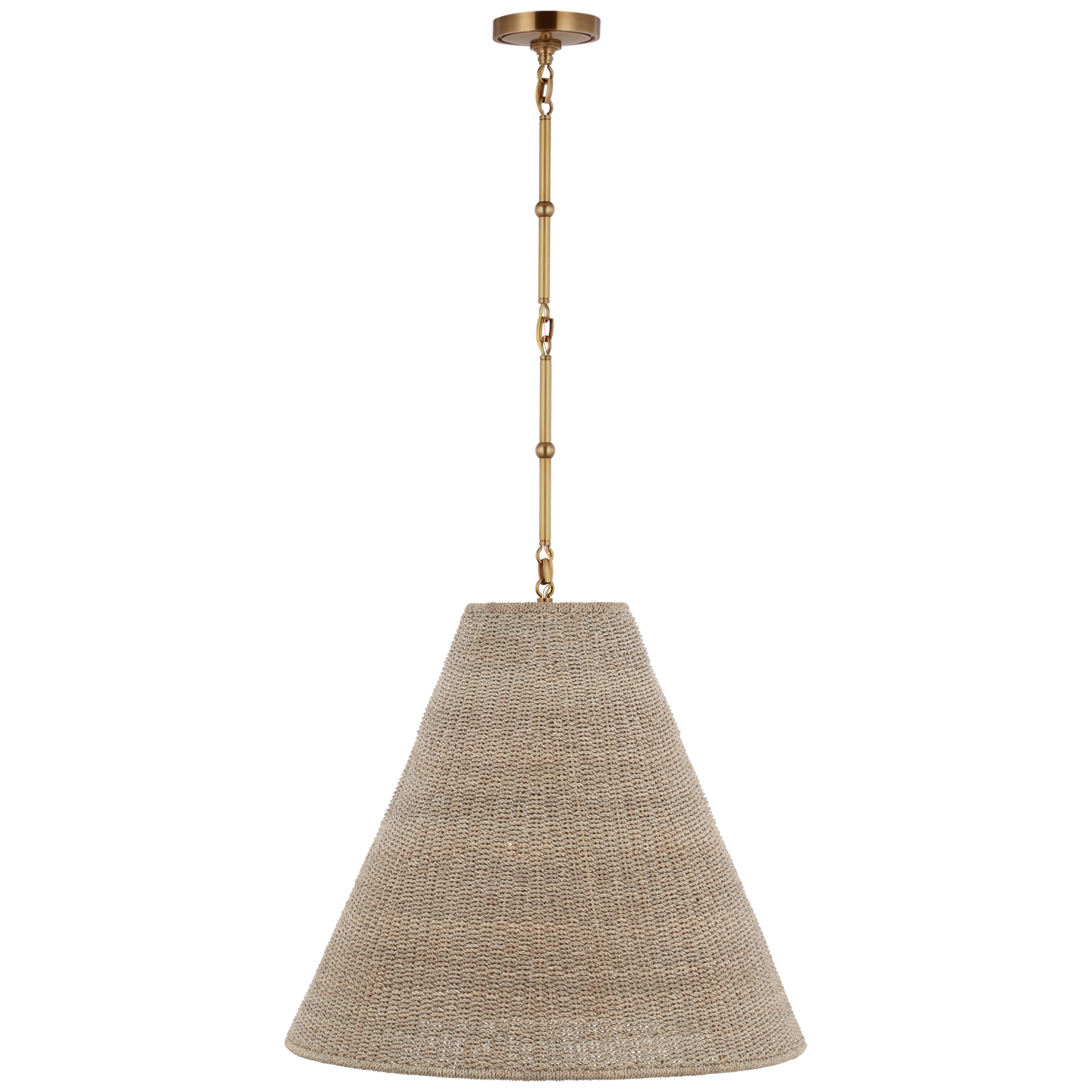 Goodman Large Hanging Lamp | Hand-Rubbed Antique Brass | Ash Shade