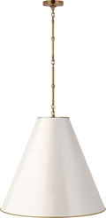 Goodman Large Hanging Lamp | Hand-Rubbed Antique Brass | Antique White Shade