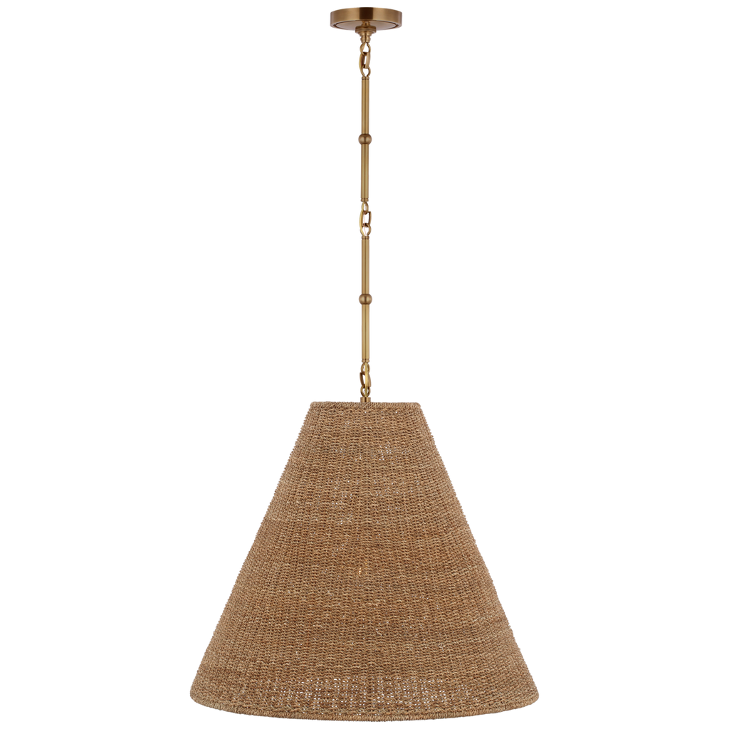 Goodman Large Hanging Lamp | Hand-Rubbed Antique Brass | Toast Shade