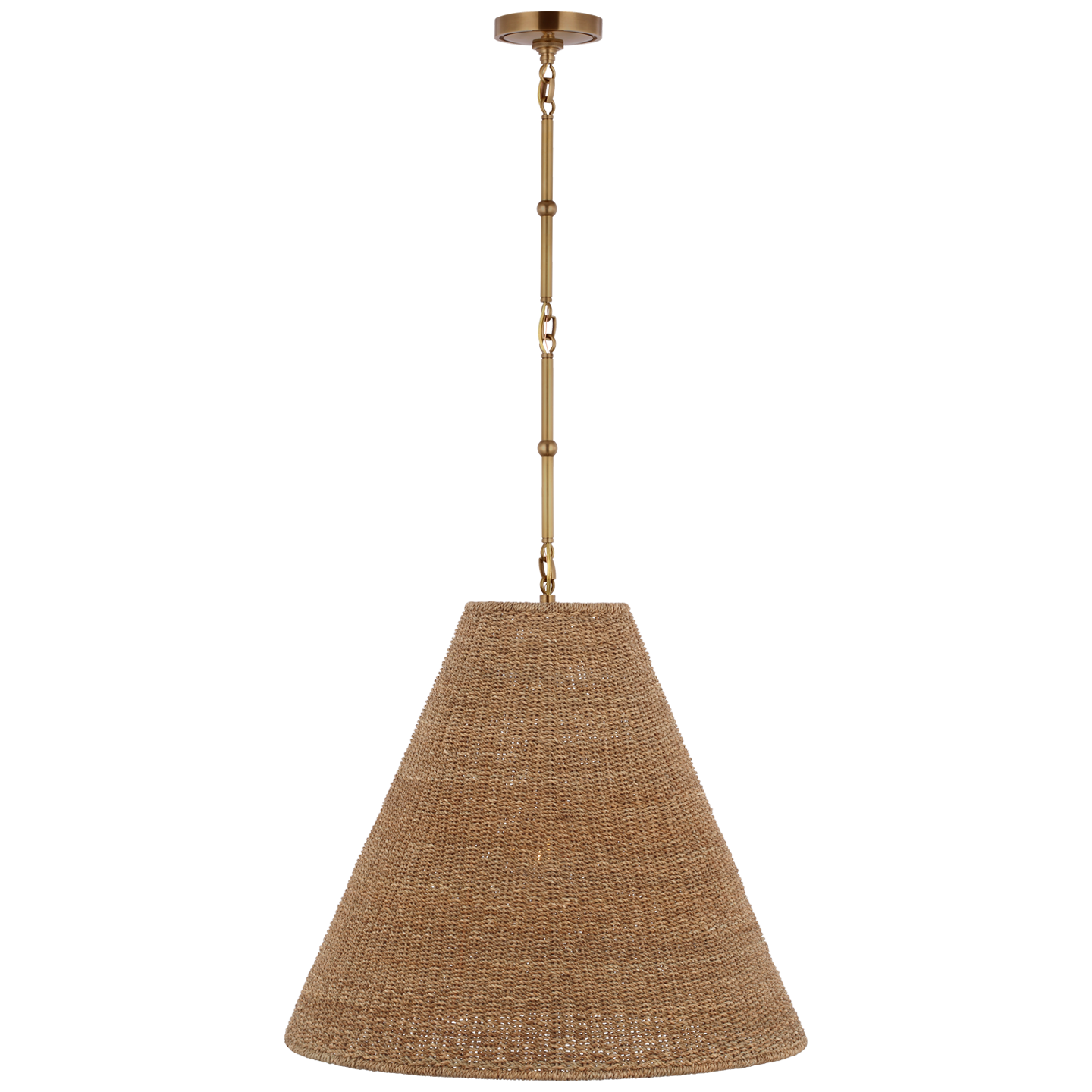 Goodman Large Hanging Lamp | Hand-Rubbed Antique Brass | Toast Shade