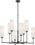 Ziyi Large Chandelier | Bronze | Linen Shades