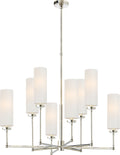 Ziyi Large Chandelier | Polished Nickel | Linen Shades