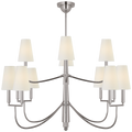 Farlane Large Chandelier | Polished Nickel | Linen Shades