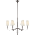 Farlane Small Chandelier | Polished Nickel | Linen Shades