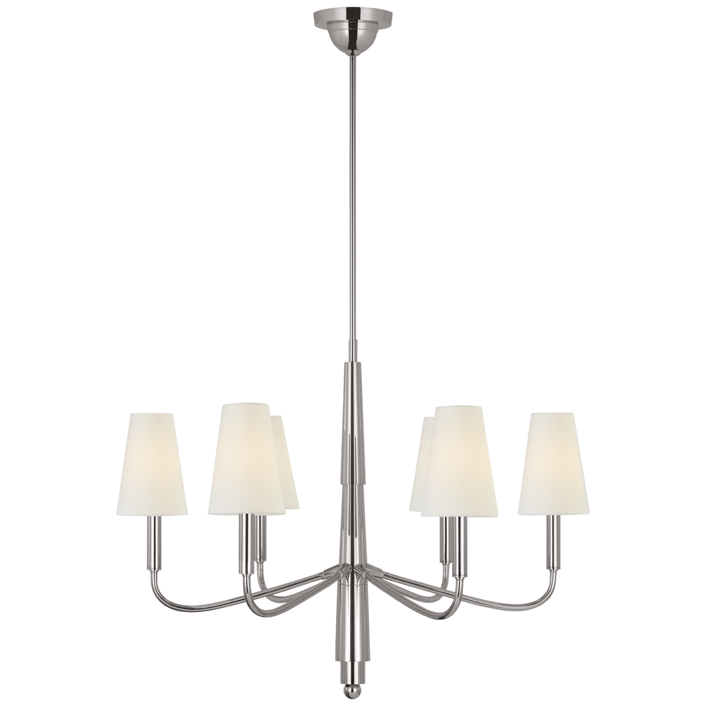 Farlane Small Chandelier | Polished Nickel | Linen Shades