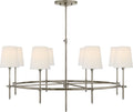 Bryant Large Ring Chandelier | Antique Nickel | Linen Shades