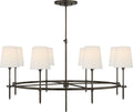 Bryant Large Ring Chandelier | Bronze | Linen Shades