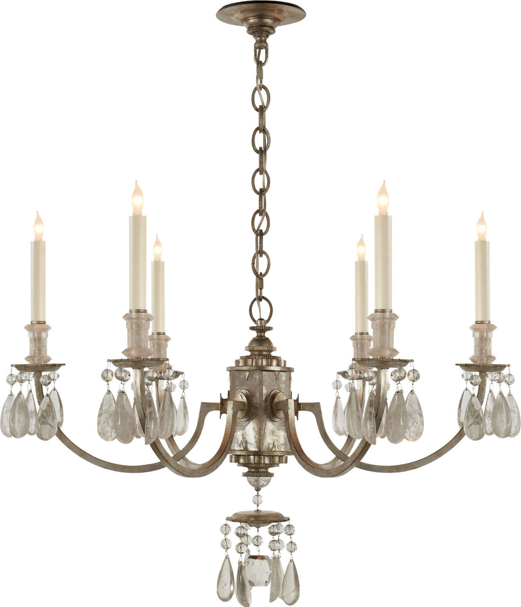Elizabeth Chandelier | Burnished Silver Leaf | Quartz