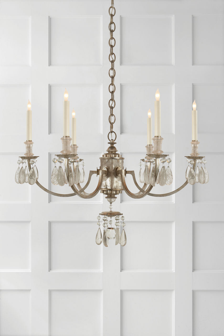 Elizabeth Chandelier | Burnished Silver Leaf | Quartz